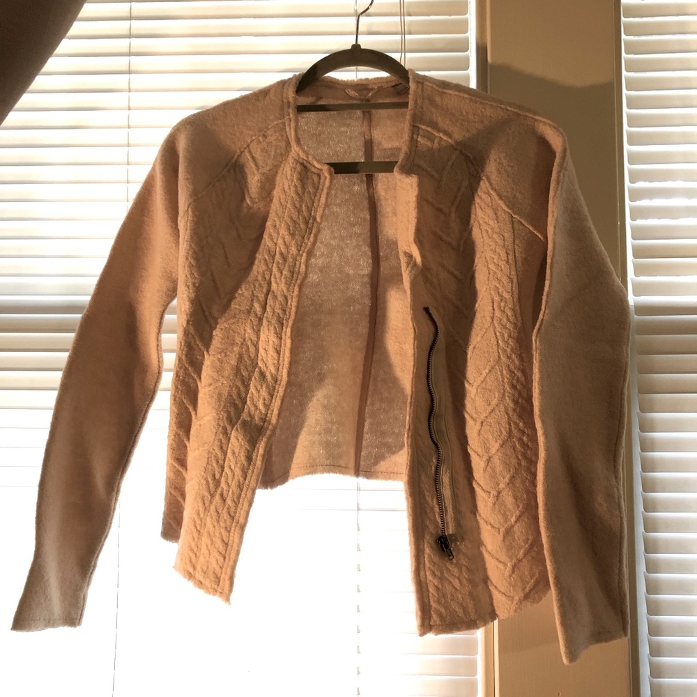 Anthropologie Women’s Wool Zip Sweater